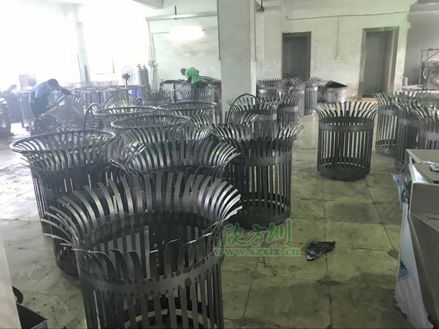 花篮式垃圾箱生产图