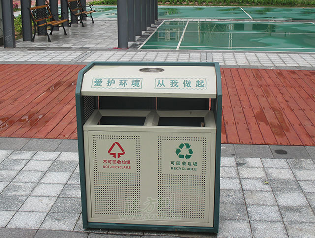 街道钢板分类垃圾箱