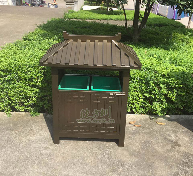 户外景区钢制分类垃圾箱咸宁公园定制